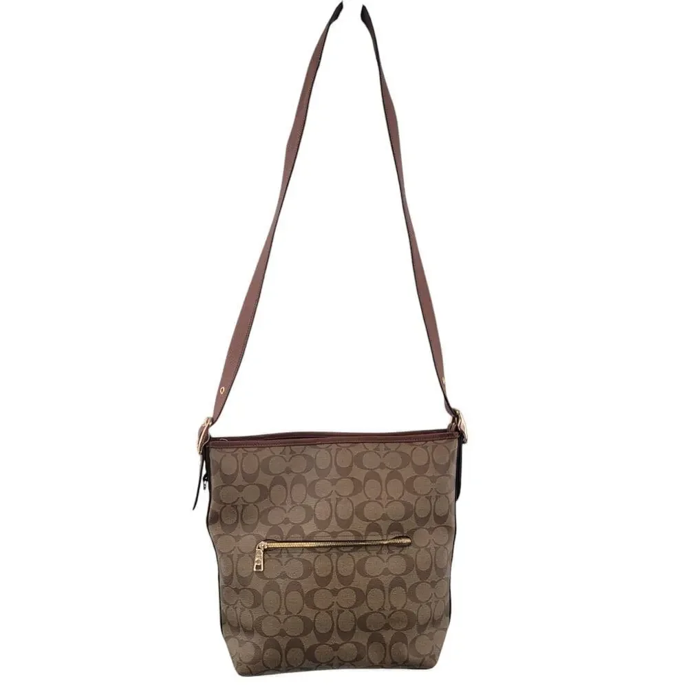 Coach Factory Val Duffle‎ Bag In Signature Canvas Shoulder Bag